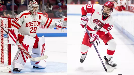 Action photos of Drew Commesso and Lane Hutson