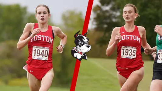 Hannah Prosser running next to Molly Kiley at Paul Short 2023