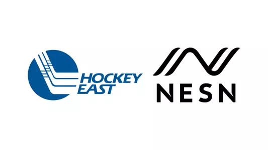 Hockey East logo next to NESN logo