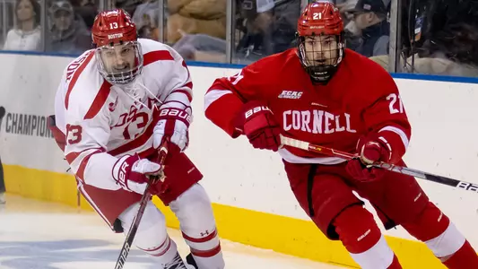 Dylan Peterson skating against Cornell