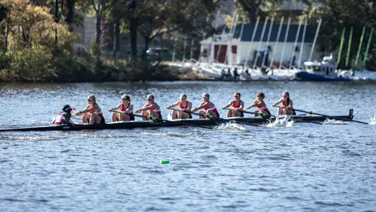 Photo of the women's rowing team at the Head of the Charles.