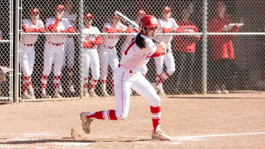 Kayla Roncin connects with a pitch batting right handed.