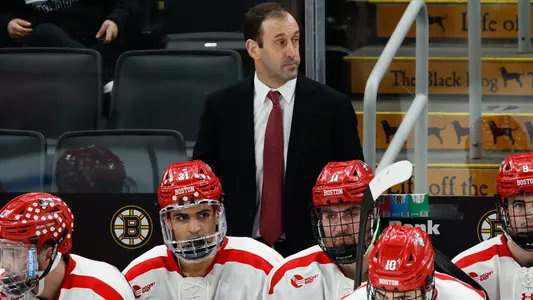 Jay Pandolfo behind the BU bench