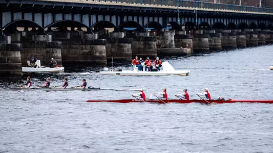 Photo of the Lightweight Rowing Fours against Boston College.