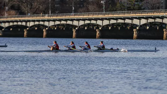 Photo of a Women's Rowing Fours boat racing against Dartmouth.