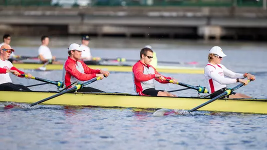 Photo of the Men's Rowing V8 during practice.