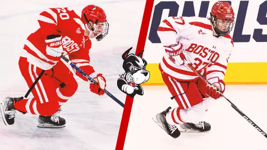 Action photos of Lane Hutson and Matt Brown