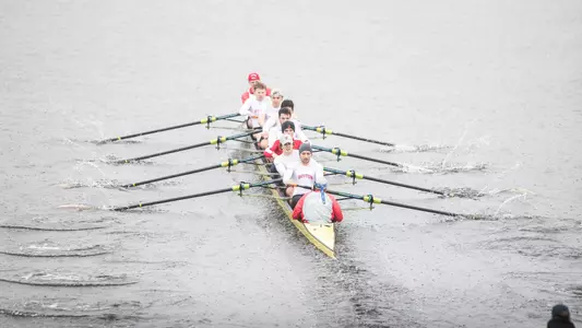 Photo of the Men's Rowing 3V8 racing against Northeastern.