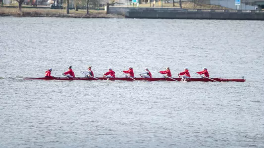Photo of the Lightweight Rowing 2V8 racing against Bates.