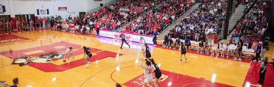 Photo of Case Gym during the 2023 Patriot League Women's Basketball Championship.