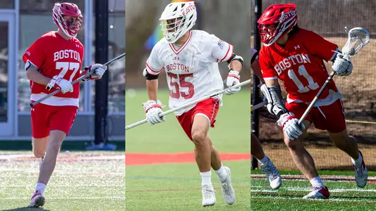 Action photo of Patrick Morrison next to an action photo of Roy Meyer next to an action photo of Vince D'Alto