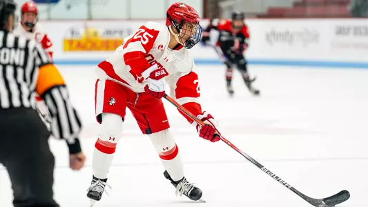 Ani FitzGerald handles the puck against Northeastern