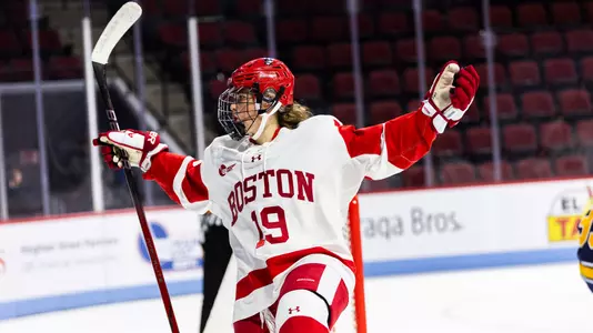 Clara Yuhn Celebrates goal vs Merrimack 10.1.24