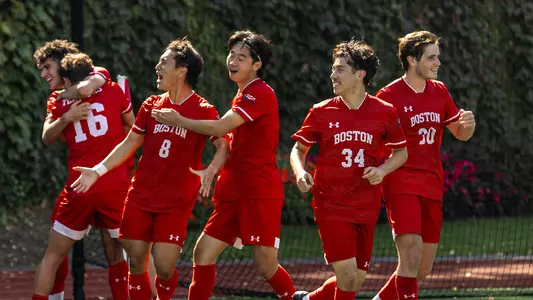 Men's soccer goal celebration with Andrea Di Blasio