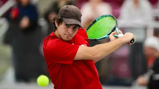 Adrian Pawlowski Focused on his Backhand