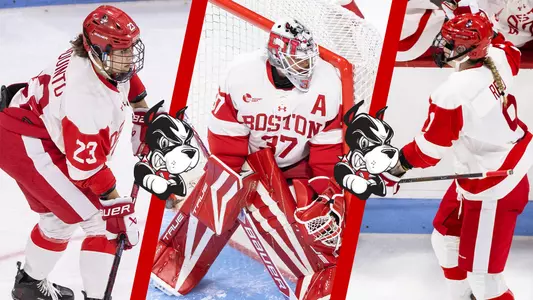 Tamara Giaquinto Callie Shanahan Lola Reid all playing hockey split up by Rhett borders