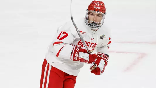 Quinn Hutson skating at the 2024 Frozen Four