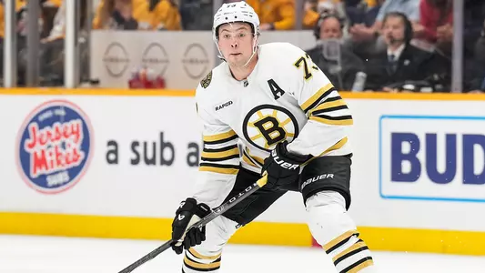 Charlie McAvoy playing for the Bruins