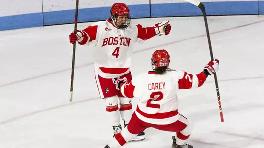 Bochna Celebrates Goal with Carey vs Merrimack
