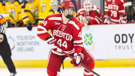 Cole Hutson playing hockey