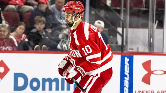 Brehdan Engum playing hockey