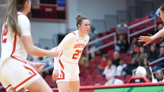 Photo of women's basketball sophomore Audrey Ericksen at Case Gym.