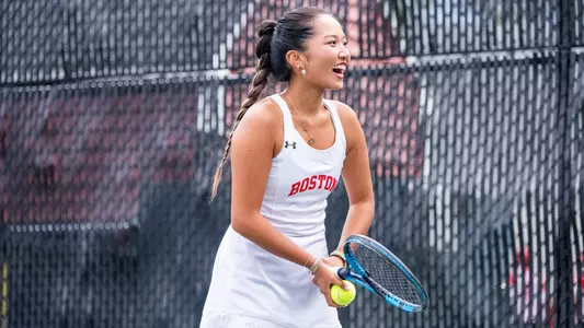Emily Zhao smiling on court