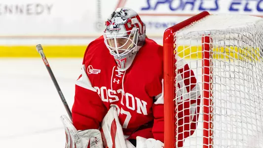 Callie Shanahan in goal at BC