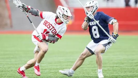 Vince D'Alto playing lacrosse against Navy