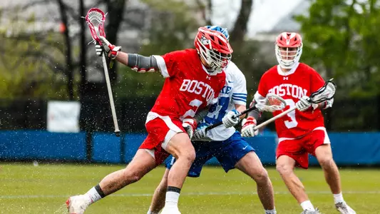 Thomas Niedringhaus handles the ball vs. Duke