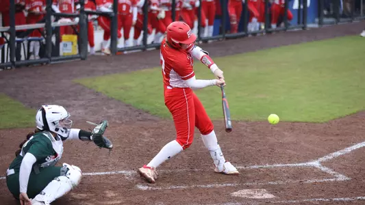Lizzy Avery connects on a pitch batting right handed