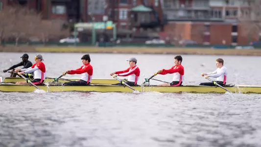 Photo of the Men's Rowing 3V8 racing against Northeastern.