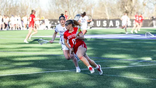 Ellen Monahan with the ball at Holy Cross