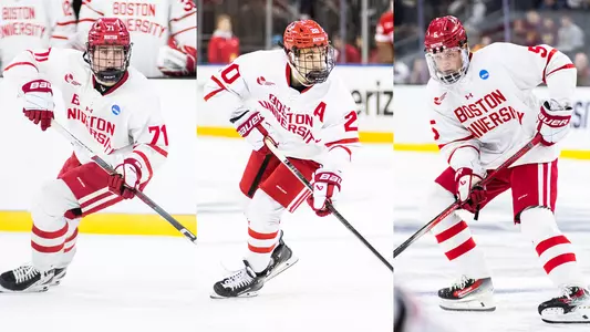 Action photos of Macklin Celebrini, Lane Hutson and Tom Willander