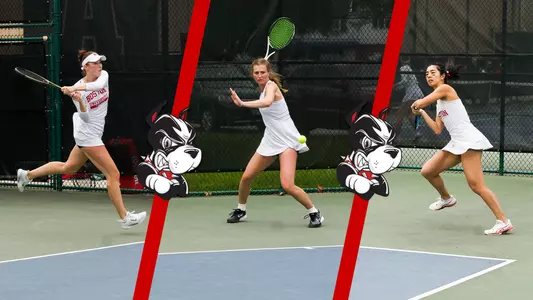 Victoria Carlsten Uma Bakaityte Kaitlin Tan side by side photos playing tennis