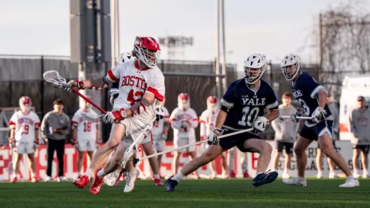 Jake Cates with the ball against Yale
