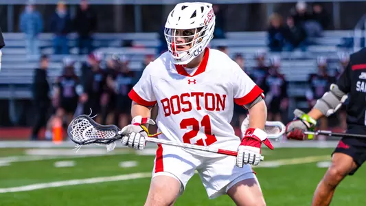 Charlie Huntley playing lacrosse