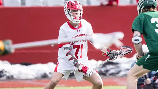 Tyler Fox playing lacrosse