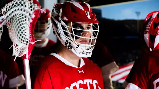 Charlie Huntley waiting to take the field