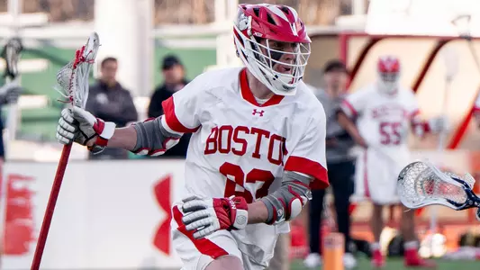 Tommy Bourque playing lacrosse