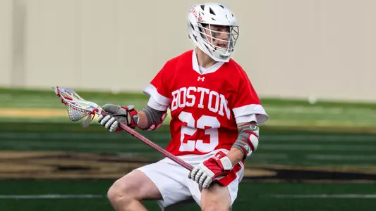 Tommy Bourque playing lacrosse