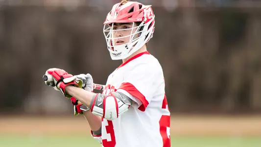 Tommy Bourque playing lacrosse