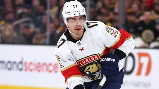 Evan Rodrigues playing for the Florida Panthers
