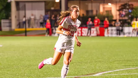 Photo of women's soccer junior Giulianna Gianino during a game at Nickerson Field.