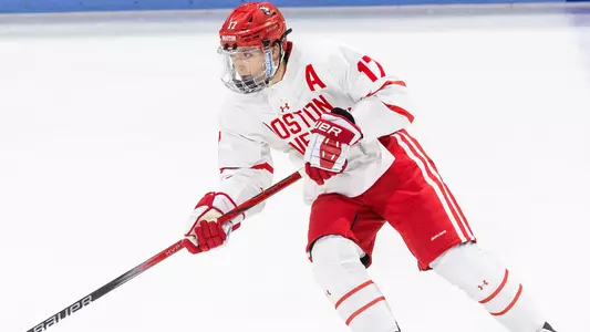 Quinn Hutson playing hockey