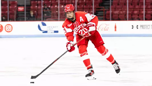 Julia Shaunessy playing Hockey in the Beanpot Semifinals