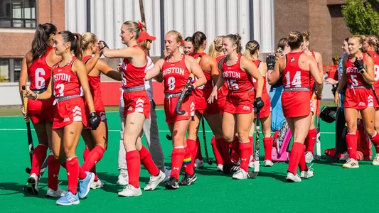 Postgame celebration vs. Bryant