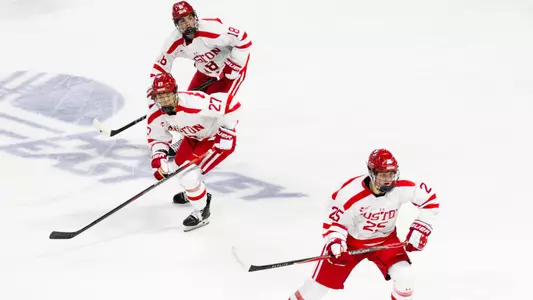 Jay Feldberg, Kyle Kim and Ben Merrill skating against RPI
