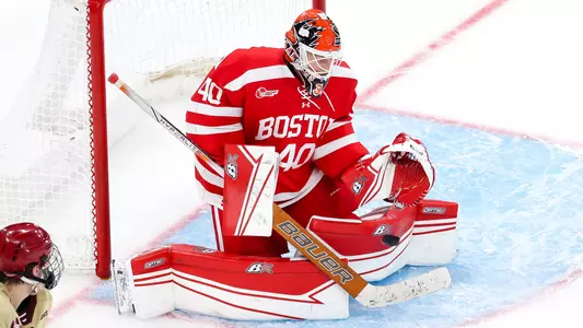 Mikhail Yegorov makes a save