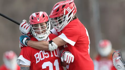 Charlie Huntley and Donald Varnerin celebrate Huntley's goal at Siena